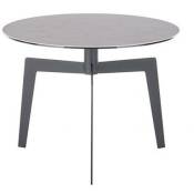 Table basse ronde bena 60 plateau Céramique gris piétement
