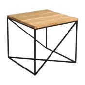 Table d'appoint carré en bois et piètement noir Memo