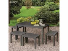 Table d'extérieur vasto, table à manger rectangulaire, table de jardin polyvalente pour l'intérieur et l'extérieur, 100% made in italy, cm 138x78h72,