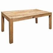 Table de repas L.160 cm rectangulaire en bois de pin recyclé - chalet