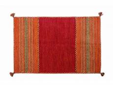 Tapis moderne kansas, style kilim, 100% coton, rouge, 200x140cm 8052773468589