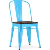 Tolix Style - Chaise de salle à manger - Design Industriel - Bois et Acier - Stylix Turquoise - Bois, Acier - Turquoise