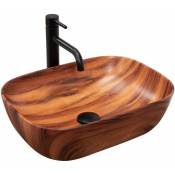 Vasque à poser REA lavabo belinda wood mat - Marron