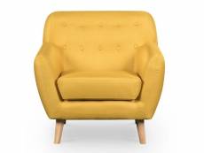 Verner - fauteuil scandinave en tissu jaune