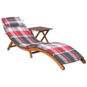 Vidaxl - Chaise longue de jardin avec table et coussin Bois d'acacia