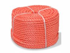 Vidaxl corde torsadée polypropylène 14 mm 100 m orange