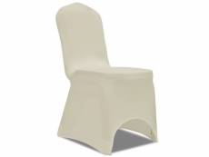 Vidaxl housse de chaise extensible 100 pcs couleur crème 274768