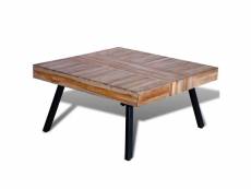 Vidaxl table basse carrée bois de teck de récupération