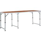 Vidaxl - Table pliable de camping Aluminium 180x60