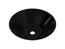 Vidaxl vasque rond céramique noir pour salle de bain