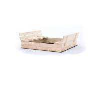 Viking Choice - Bac à sable - avec couvercle et bancs - 140x140 cm - bois