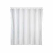 Wenko - Rideau de douche blanc Uni, rideau de douche 240x180 cm, imperméable à l'eau, 16 anneaux rideau de douche en plastique blanc inclus, PEVA
