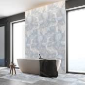 10 pièces 2020cm/7.877.87 'Ambilight américain carrelage autocollant perle blanc Imitation marbre salle de bain étanche autocollant mural