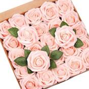 50Pcs Fleurs Artificielles Roses Mousse Faux Rose avec