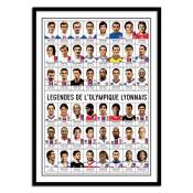 Affiche 50x70 cm et cadre noir - Légendes de l'Olympique Lyonnais - O