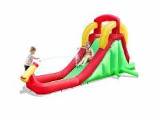 Aire de jeu gonflable pour enfants avec toboggan aquatique mur d'escalade toboggan et pataugeoire avec souffleur 380w