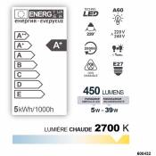 Ampoule A60 Smd Verre Blanc E27 5w 2700k 450lm