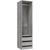 Armoire avec tiroirs Sonoma gris 50x50x200 cm Bois d'ingénierie Vidaxl Sonoma gris