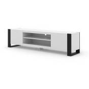 Bim Furniture - Meuble tv mondi 188 cm style moderne blanc mat / noir mat