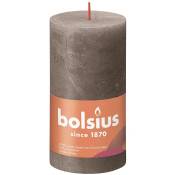Bolsius - Stumpenkerze Rustiko Shine 13x7cm rustikales Taupe