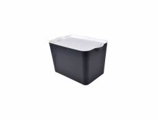 Box avec couvercle en plastique - 26l - noir et blanc