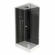 Cabine de douche avec système hydromassant - Gris - 80 x 110 x 230 cm