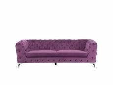 Canapé style chesterfield en velours violet sotra