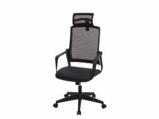 Chaise de bureau hwc-j52, chaise pivotante chaise de bureau, appui-tête ergonomique, similicuir ~ noir