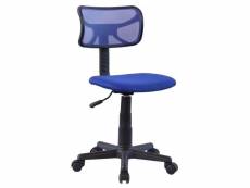 Chaise de bureau pour enfant milan fauteuil pivotant et ergonomique, siège à roulettes avec hauteur réglable, mesh bleu
