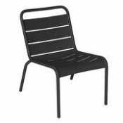 Chaise lounge Luxembourg / Assise basse - Fermob noir en métal