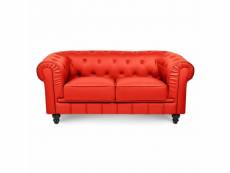Chesterfield - canapé chesterfield 2 places rouge