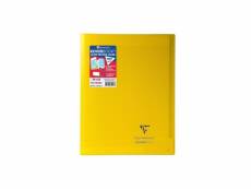 Clairefontaine koverbook cahier piqure 48 pages avec rabats - 240 x 320 mm - seyes papier pefc 90 g - jaune