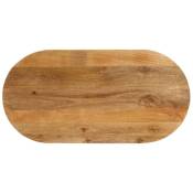 Dessus de table 100x50x2,5 cm ovale bois massif de