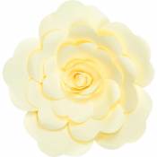 Fleur En Papier Rose Jaune Pâle 30 cm - Jaune Pâle