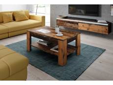 Furnix table basse/ de salon alyx table rectangulaire avec espace de rangement vieux bois mat