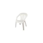 Garden Life - fauteuil confort empilable en résine blanc - 8305