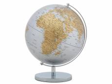 Globe décoratif, métal et plastique, couleur argent, dimensions : 25 x 25 x 34 cm 8052773584043