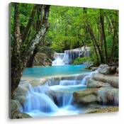 Hxadeco - Tableau paysage cascade d'eau turquoise -