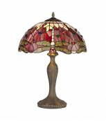 Lampe de table Tiffany Clio 2 Ampoules Violet/Rose 40,5 Cm