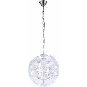 Lampe suspension fleurs salle à manger lampe suspension suspension boule salon, design rose, 1x E27, DxH 33x97 cm