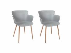 Malya - lot de 2 fauteuils scandinaves gris