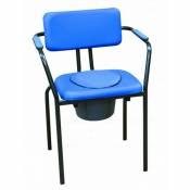 Mobiclinic - Chaise percée avec dossier | Chaise WC avec couvercle | Bleu | Acier
