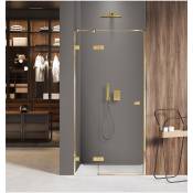 Otitec - Porte de douche 140 cm doré pivotante gauche miami gold
