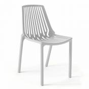 Oviala - Chaise de jardin ajourée en plastique blanc