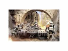 Papier peint intissé panoramique tanktrooper et stormtroopers