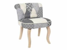 Paris prix - fauteuil patchwork design "eleonor" 68cm gris