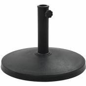 Pied base socle rond de parasol résine diamètre 38 et 48 mm 10 kg noir - Noir