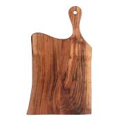 Planche à découper avec manche 50x28 cm marron en bois H2
