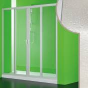 Porte de douche coulissante ouverture centrale en acrylique