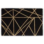 Relaxdays - Paillasson motifs en fibres de coco, HxlxP: 1,5 x 60 x 40 cm, rectangle antidérapant fibres de coco caoutchouc, noir-nature